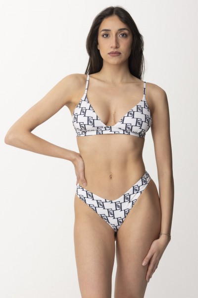 Elisabetta Franchi  Bikini with logo print CS56N41E2 BURRO/NERO
