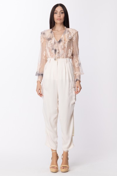 Aniye By  Lace blouse with tie-dye 185104 SILVER-LAKE