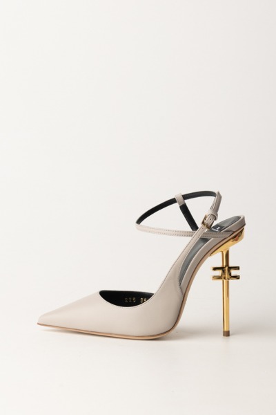 Elisabetta Franchi  High slingback sandals with sculptured heel SA37B41E2 PERLA