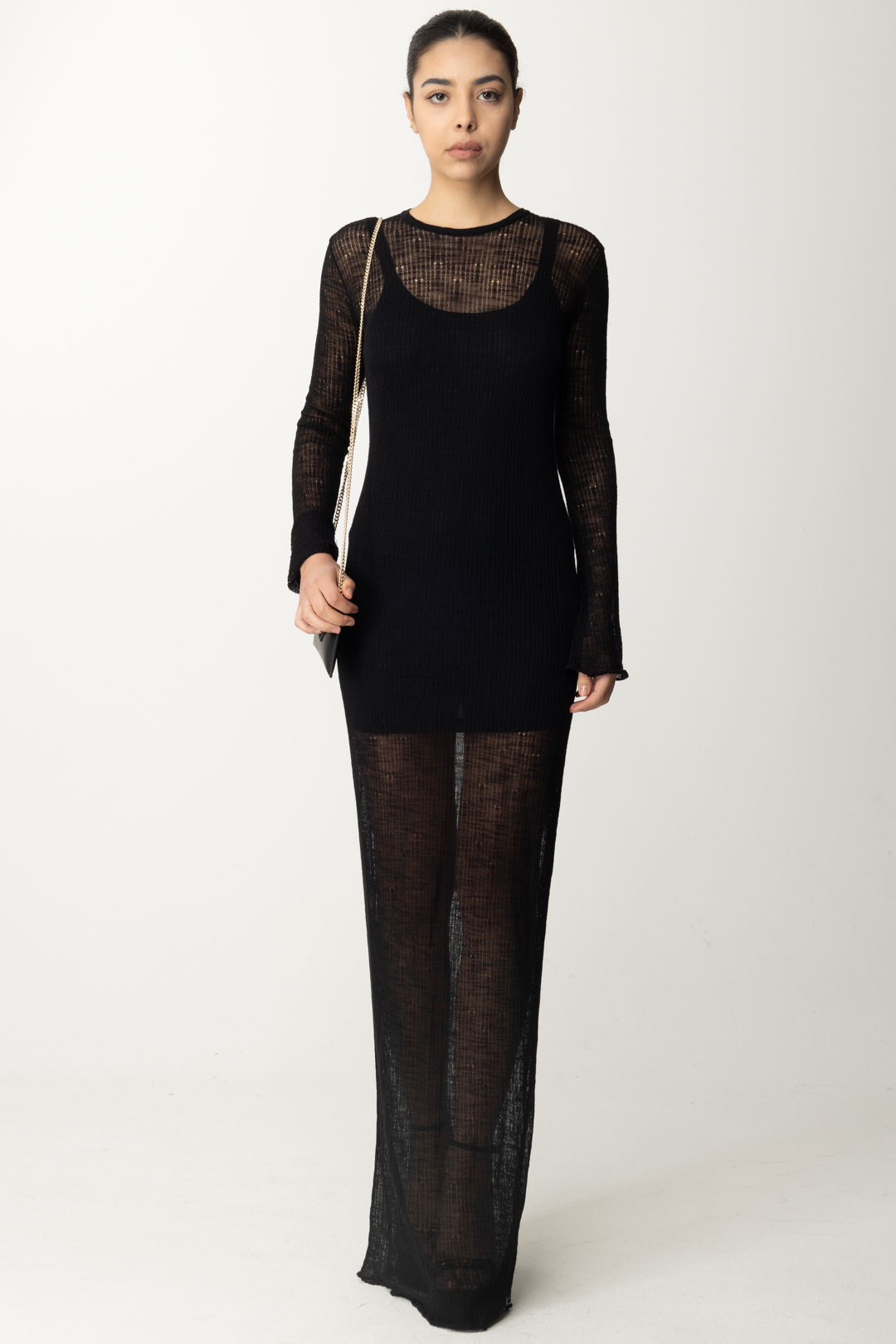 Vorschau: Aniye By Kim langes Kleid mit Unterkleid Black