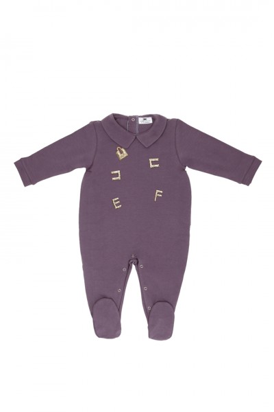 ELISABETTA FRANCHI BAMBINA  Sweatshirt with collar and logo plaques ENTU1020JE0068401 CANDY VIOLET