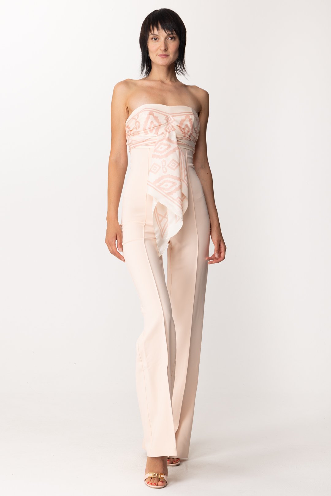 Preview: Elisabetta Franchi Jumpsuit with foulard Rosa Baby