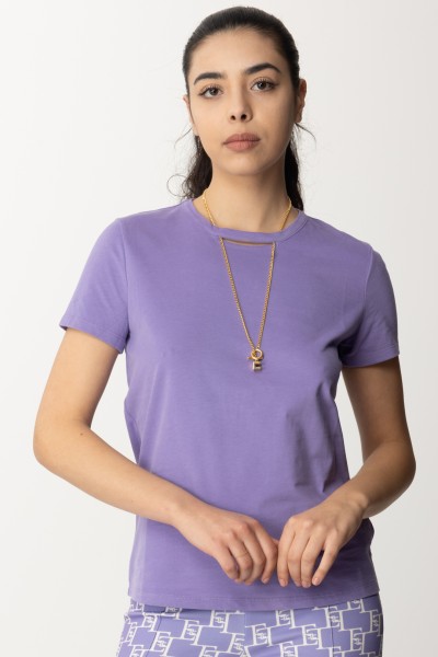 Elisabetta Franchi  T-shirt with necklace MA01741E2 IRIS