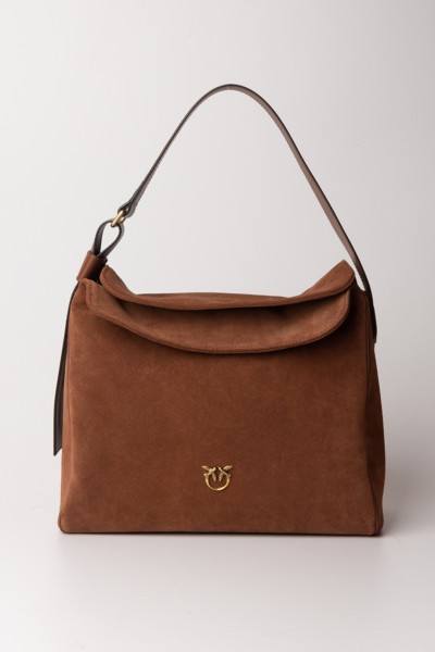 Pinko  Borsa hobo leaf in suede 101705 A0F6 CUOIO-ANTIQUE GOLD