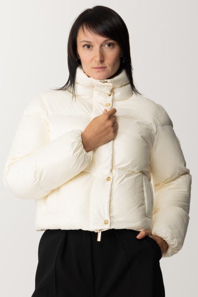 Elisabetta Franchi  High Neck Cropped Puffer Jacket PI55D36E2 BURRO