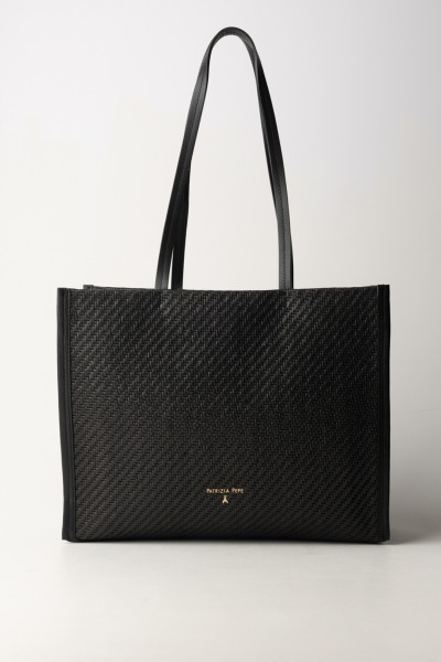 Patrizia Pepe  Woven shopper bag 2B0172 L070 BLACK/BLACK