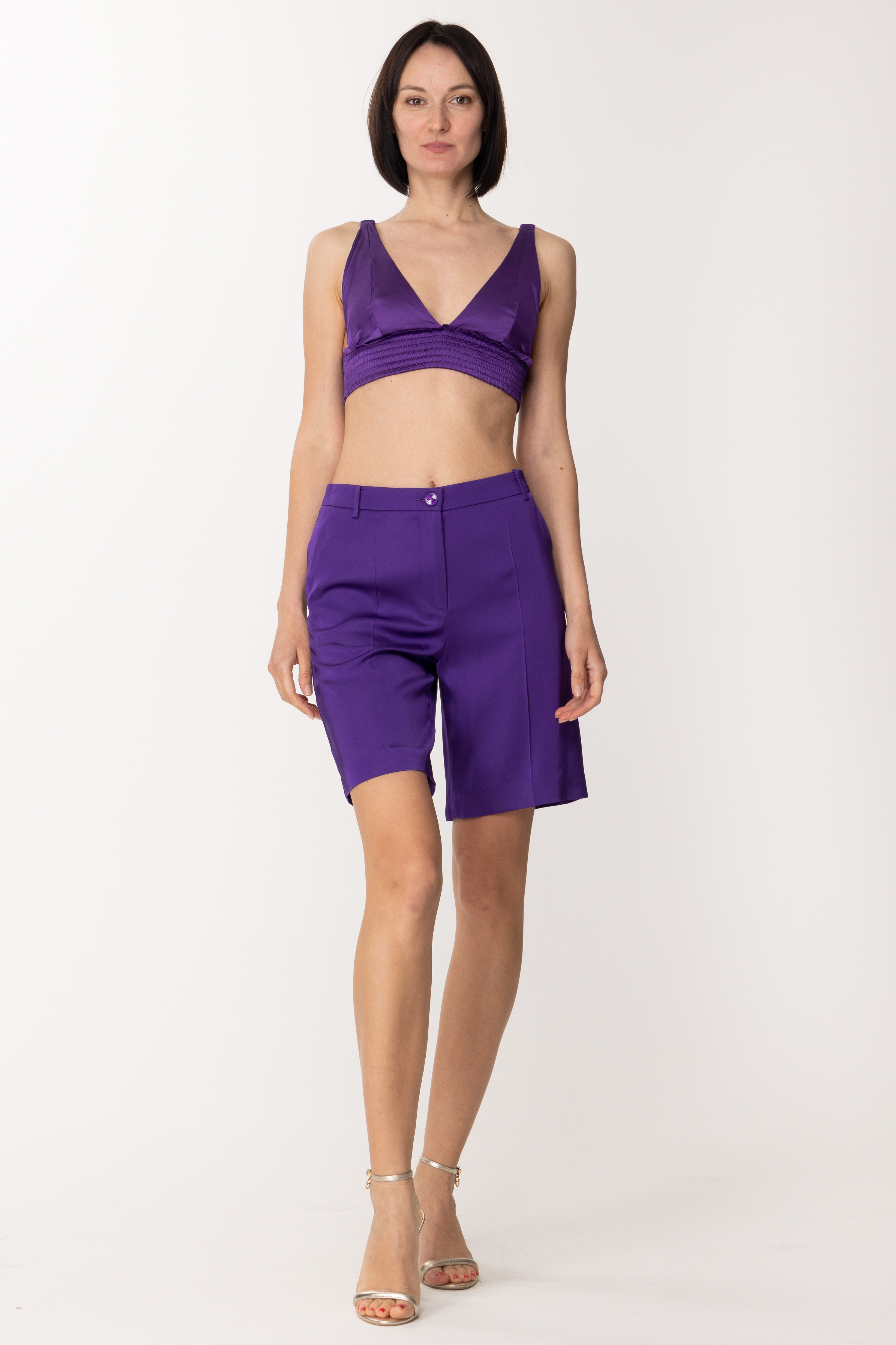 Aperçu: Patrizia Pepe Bermuda à plis Sexy Violet