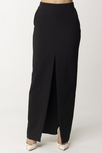 Elisabetta Franchi  Long skirt with slit GO05242E2 NERO