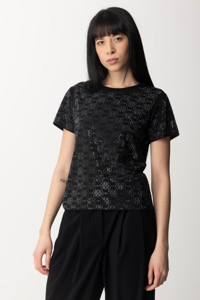 Pinko  T-shirt in cotone con pattern in strass 100535 A1OS Z99