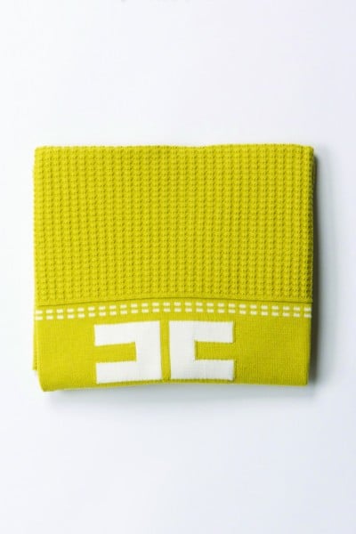 ELISABETTA FRANCHI BAMBINA  Couverture en tricot avec logo ENCO055CFL001.D355 CEDAR/IVORY