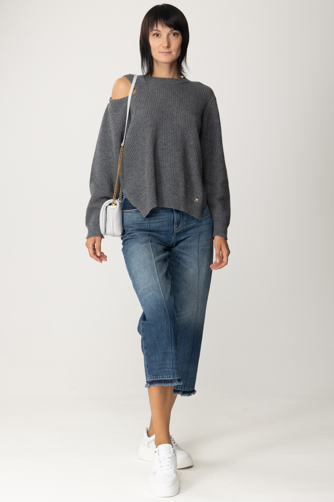 Preview: Pinko Jumper with cut-out shoulder GRIGIO ROCCA