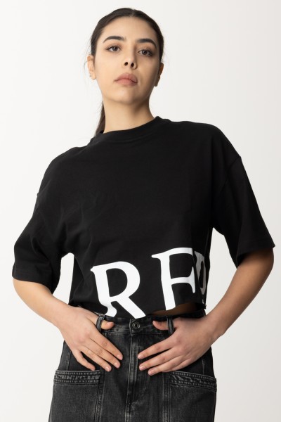 Replay  Crop t-shirt with raw cut W3798H00023608P BLACK