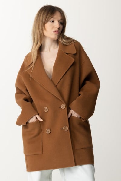 Elisabetta Franchi  Short wool coat in caban cut CP46D36E2 MOU
